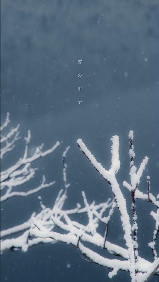 雪の中で
